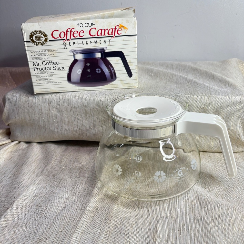 Gemco Brand 10 Cup Glass Coffee Carafe Replacement Heat Resistant Made USA